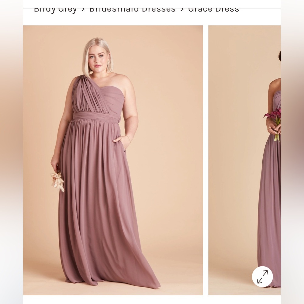 Birdy Grey Grace Dark Mauve Convertible  Chiffon Maxi Bridesmaid Dress Medium - Picture 3 of 9